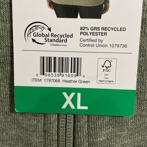 NEW Mondetta Women's XL Heather Green Full-Zip Jacket Fleece-Lined - Picture 6 of 8